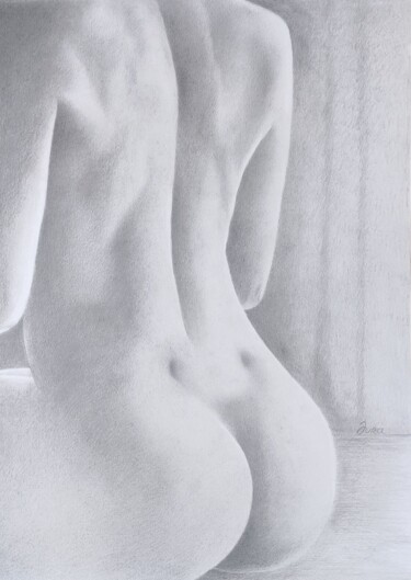 Tekening getiteld "Naked figure" door Iurii Zaika, Origineel Kunstwerk, Potlood