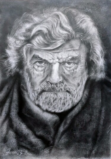 Drawing titled "Messner numéro un" by Iurii Zaika, Original Artwork, Pencil