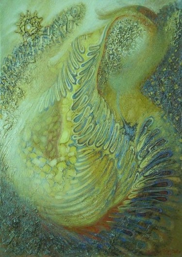 Painting titled "Pasare; Bird" by Iurie Cibotaru, Original Artwork