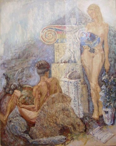 Painting titled "Nuduri; Nudes" by Iurie Cibotaru, Original Artwork