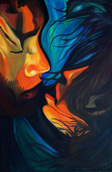 Malerei mit dem Titel "The Lover" von Iva Geo, Original-Kunstwerk, Öl