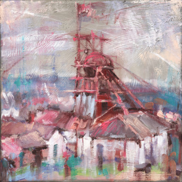 Peinture intitulée "Industrial 6" par Tatiana Ivchenkova, Œuvre d'art originale, Huile Monté sur Châssis en bois