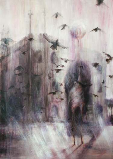 Картина под названием "In-flight ice cream" - Tatiana Ivchenkova, Подлинное произведение искусства, Акрил Установлен на Дере…