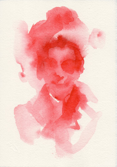 Painting titled "Rouge" by Tatiana Ivchenkova, Original Artwork, Watercolor