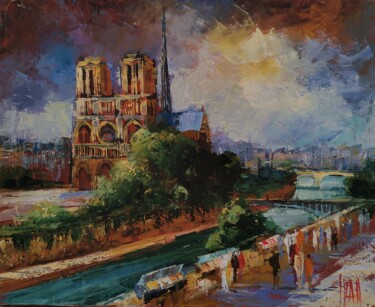 Pintura titulada "Notre Dame" por Ivan, Obra de arte original, Oleo