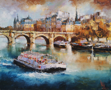 Painting titled "Pont Neuf" by Ivan, Original Artwork, Oil