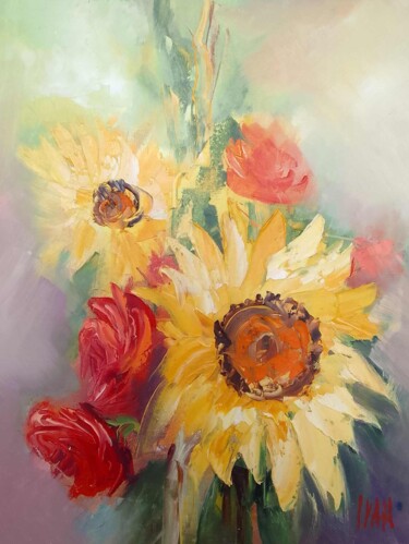 绘画 标题为“bouquet tournesol” 由Ivan, 原创艺术品, 油