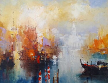 Painting titled "Venise 4" by Ivan, Original Artwork, Oil