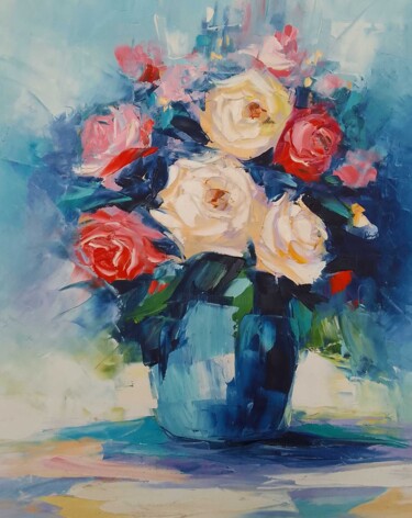 Malarstwo zatytułowany „Bouquet 2” autorstwa Ivan, Oryginalna praca, Olej