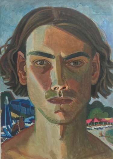 Painting titled "self-portrait" by Ivan Afonskii, Original Artwork, Acrylic
