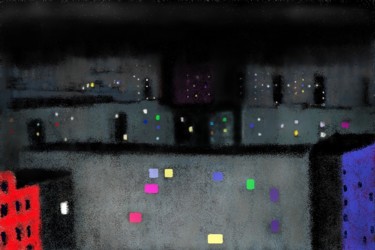 Цифровое искусство под названием "Night city" - Ivan Byl, Подлинное произведение искусства, Цифровая живопись