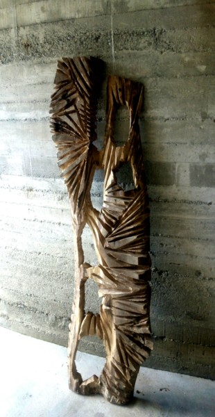 Sculptuur getiteld "TRACCE" door Ivan Fabani, Origineel Kunstwerk, Hout