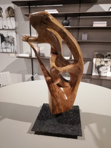 Скульптура под названием "VENTO" - Ivan Fabani, Подлинное произведение искусства, Дерево
