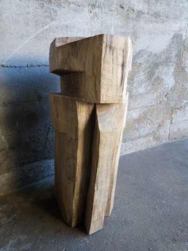 Sculptuur getiteld "FACE" door Ivan Fabani, Origineel Kunstwerk, Hout
