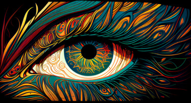 Arte digitale intitolato "Olho Carnaval #3" da Ivan Facchini, Opera d'arte originale, Immagine generata dall'IA