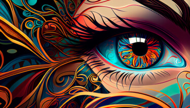 Arte digital titulada "Olho Carnaval #4" por Ivan Facchini, Obra de arte original, Imagen generada por IA