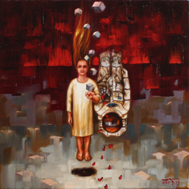 Картина под названием "Eine Deiner Welten" - Ivan Gejko, Подлинное произведение искусства, Масло Установлен на Деревянная ра…