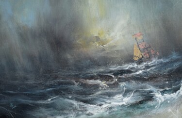 Pintura intitulada "Harbor of destroyed…" por Ivan Grozdanovski, Obras de arte originais, Acrílico