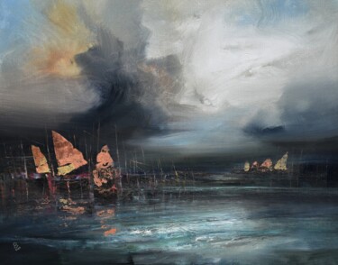 "Harbor of destroyed…" başlıklı Tablo Ivan Grozdanovski tarafından, Orijinal sanat, Akrilik