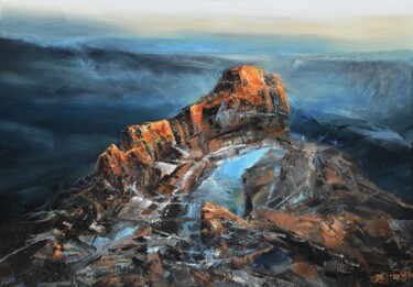 Schilderij getiteld "Agartha - Mountain…" door Ivan Grozdanovski, Origineel Kunstwerk, Acryl