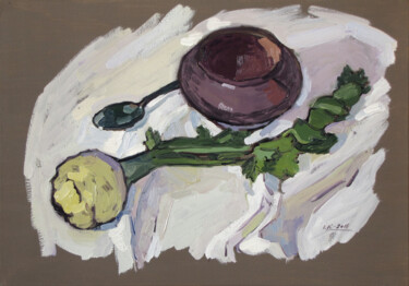 Pittura intitolato "Celery" da Ivan Kolisnyk, Opera d'arte originale, Olio
