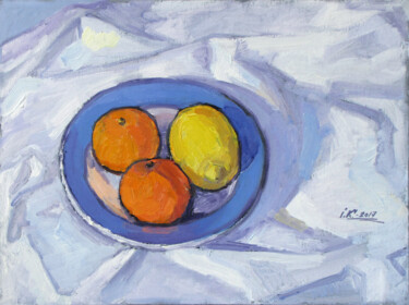Pintura intitulada "Oranges and Lemon" por Ivan Kolisnyk, Obras de arte originais, Óleo