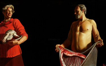 Картина под названием "Барашек-II" - Иван Коршунов, Подлинное произведение искусства, Масло Установлен на Деревянная рама дл…