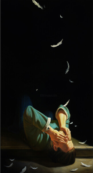 Картина под названием "Fallen" - Иван Коршунов, Подлинное произведение искусства, Масло Установлен на Деревянная рама для но…