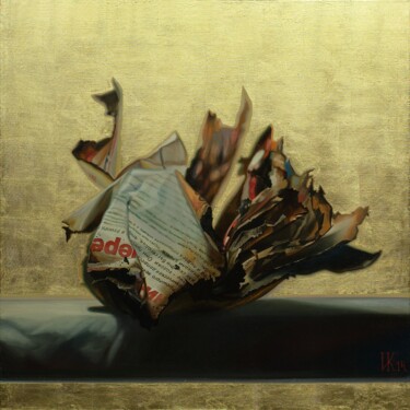 Картина под названием "Горячие новости" - Иван Коршунов, Подлинное произведение искусства, Масло