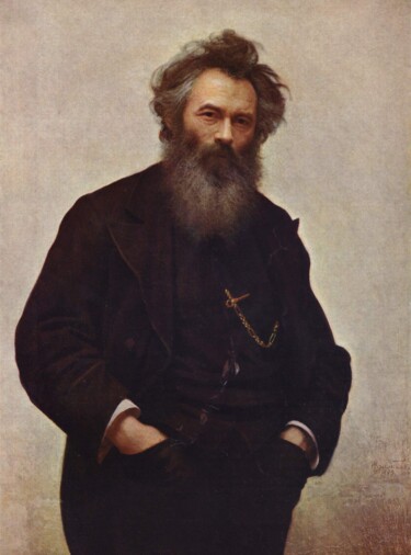 Pittura intitolato "Portrait du peintre…" da Ivan Kramskoï, Opera d'arte originale, Olio