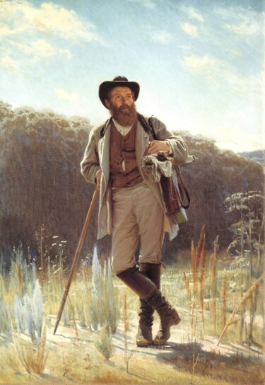 「Portrait du peintre…」というタイトルの絵画 Ivan Kramskoïによって, オリジナルのアートワーク, オイル