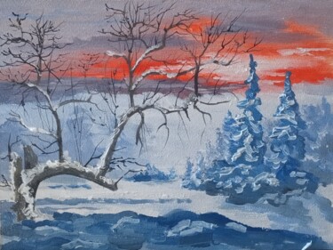 Рисунок под названием "морозное утро" - Иван Лендел, Подлинное произведение искусства, Масло