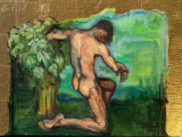 Peinture intitulée "The Vines are in Bl…" par Ivan Muri, Œuvre d'art originale, Huile Monté sur Panneau de bois
