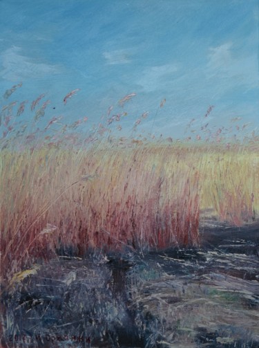「Reed after fire」というタイトルの絵画 Ivan Ormanzhiによって, オリジナルのアートワーク, オイル