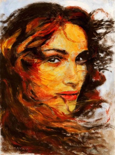 Malerei mit dem Titel "The portrait of..." von Ivan Ormanzhi, Original-Kunstwerk, Öl