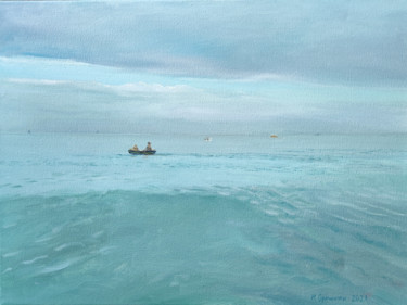 Malerei mit dem Titel "Azove Seascape" von Ivan Ormanzhi, Original-Kunstwerk, Öl