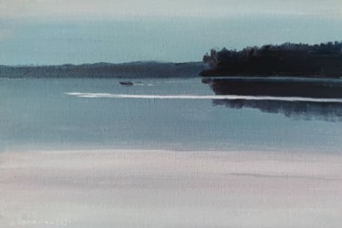 Painting titled "Dnipro river. Etude" by Ivan Ormanzhi, Original Artwork, Oil
