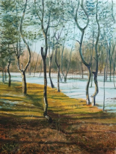 Painting titled "Spring will warm up" by Ivan Ormanzhi, Original Artwork, Oil