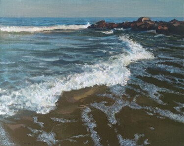 Painting titled "Azov sea. Waves" by Ivan Ormanzhi, Original Artwork, Oil