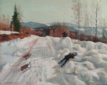 Ζωγραφική με τίτλο "Carpathians. Winter…" από Ivan Ormanzhi, Αυθεντικά έργα τέχνης, Λάδι