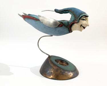 Sculpture titled "Pilot" by Ivan Panov, Original Artwork, Ceramics