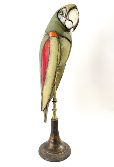 Sculptuur getiteld "Proud Parrot (Large…" door Ivan Panov, Origineel Kunstwerk, Keramiek