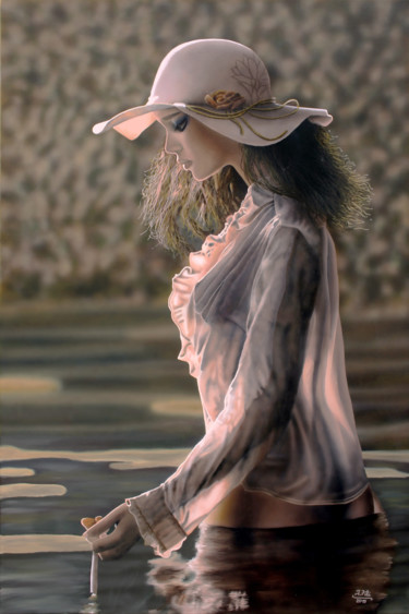 Peinture intitulée "The water flower" par Ivan Pili, Œuvre d'art originale, Huile
