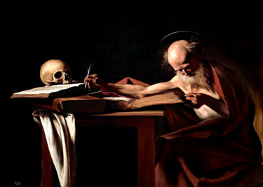 Pittura intitolato "Saint Jerome Writing" da Ivan Pili, Opera d'arte originale, Olio