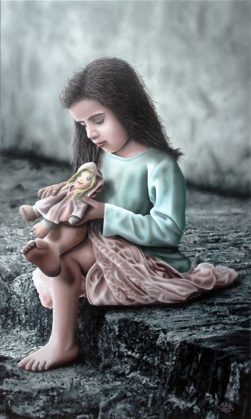 Malarstwo zatytułowany „The rag doll” autorstwa Ivan Pili, Oryginalna praca, Olej