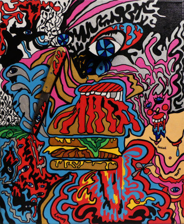 "Hamburger de la mort" başlıklı Tablo Ivan De Nîmes tarafından, Orijinal sanat, Akrilik