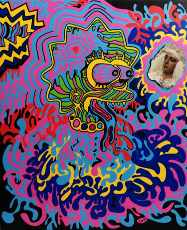 Pittura intitolato "*LSD / Lisa Simpson…" da Ivan De Nîmes, Opera d'arte originale, Acrilico