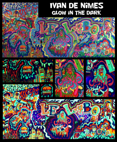 Schilderij getiteld "*Glow in the Dark*…" door Ivan De Nîmes, Origineel Kunstwerk, Acryl