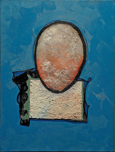 Painting titled "Composition in blue" by Ivan Sabrutov, Original Artwork, Oil