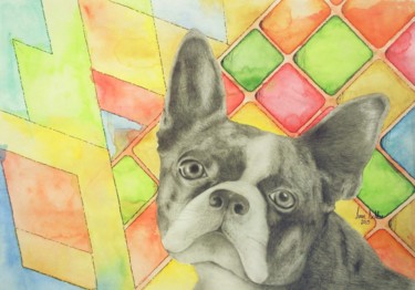 Desenho intitulada "olhar de um cachorro" por Ivan Schlee, Obras de arte originais, Grafite